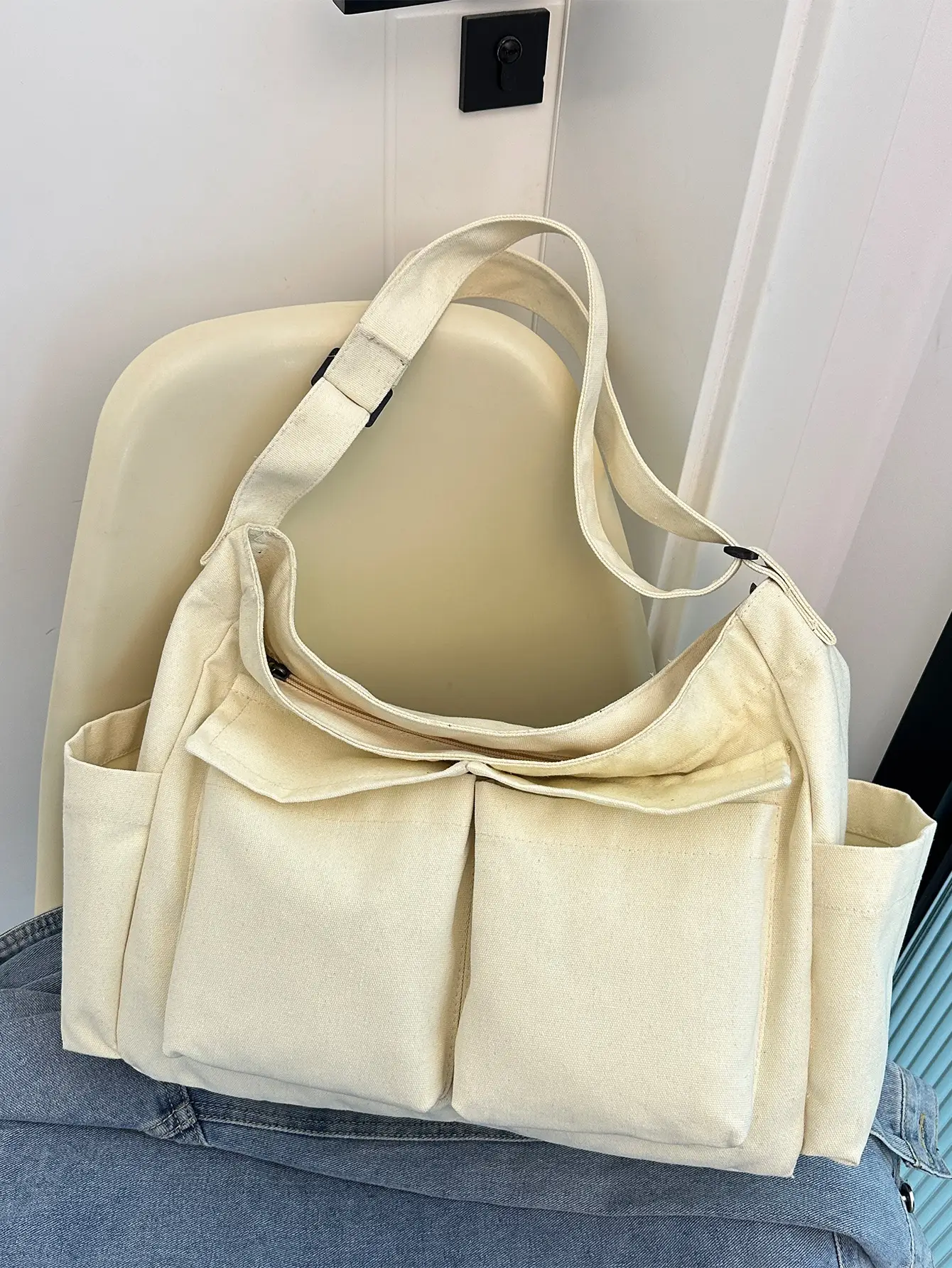 Green Canvas Crossbody Bag for Women Large Capacity 2025 - Image 3
