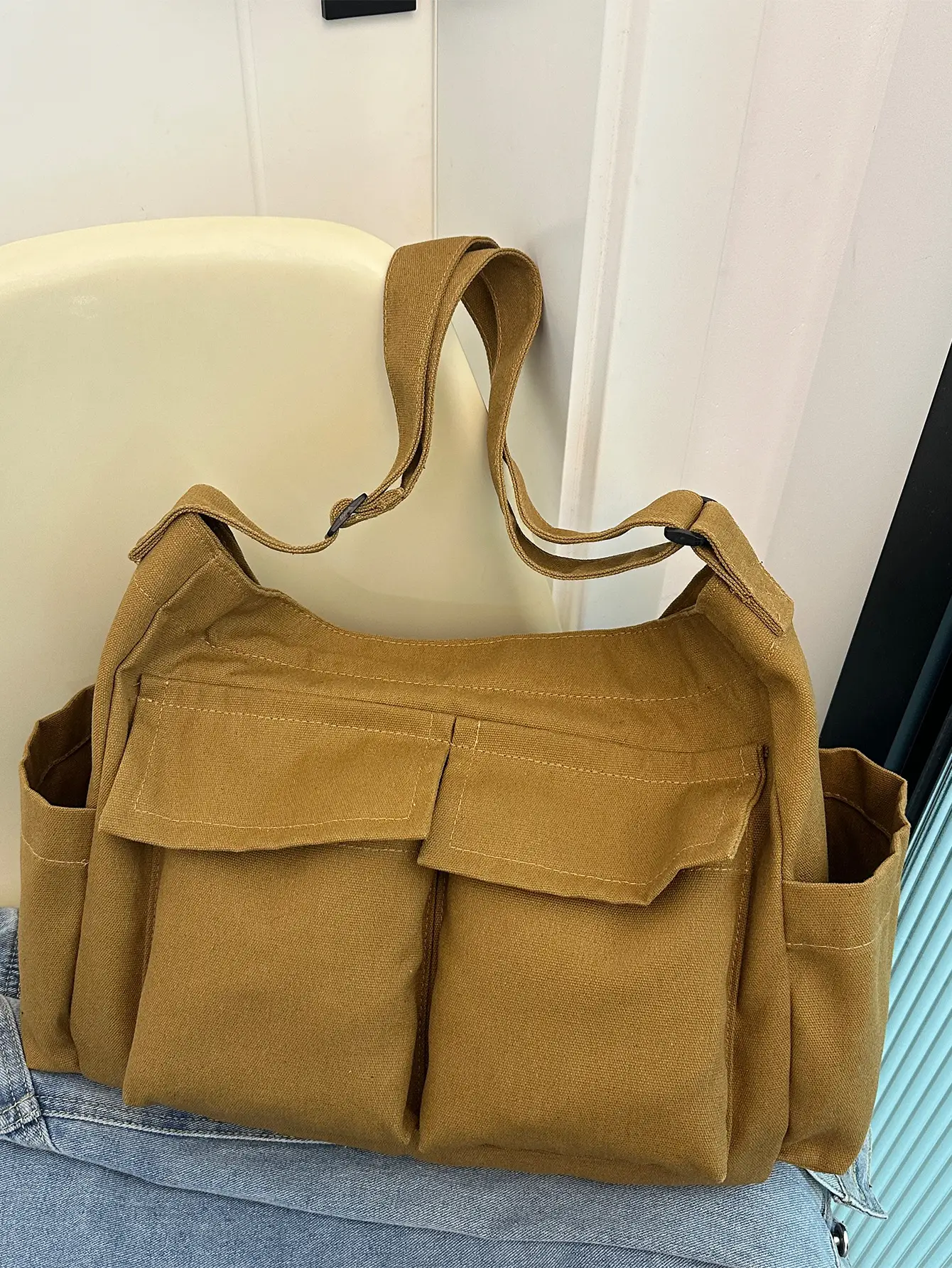 Green Canvas Crossbody Bag for Women Large Capacity 2025 - Image 4