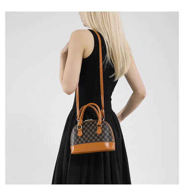 Retro Textured Shoulder Bag Brown Brown Leather 2025 — feature 11