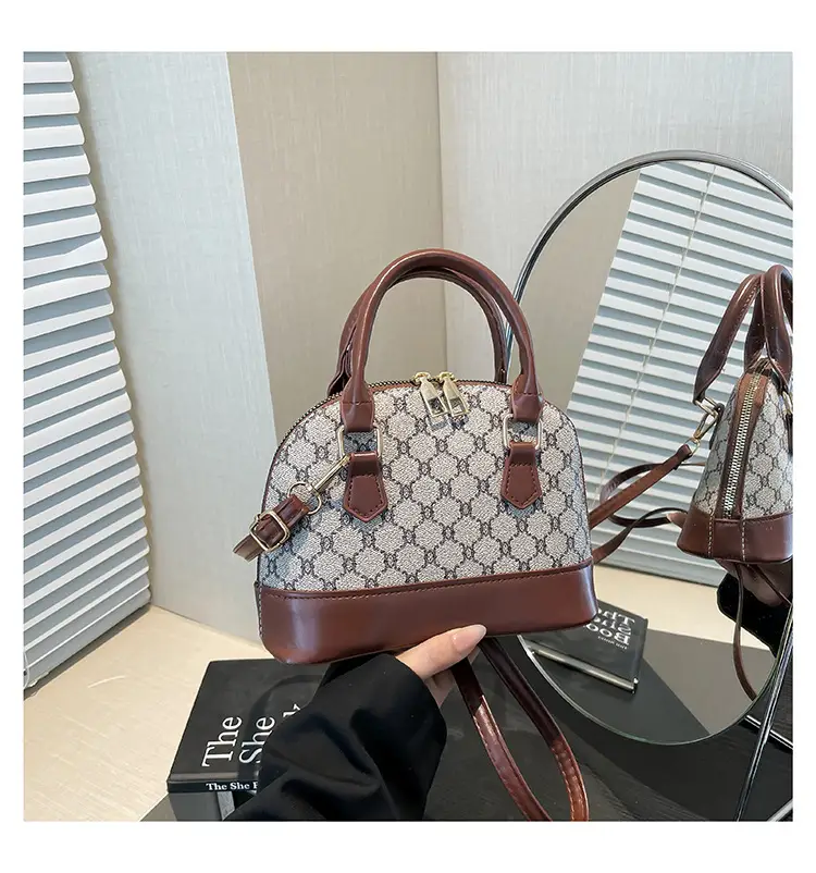Retro Textured Shoulder Bag Brown Brown Leather 2025 — feature 22