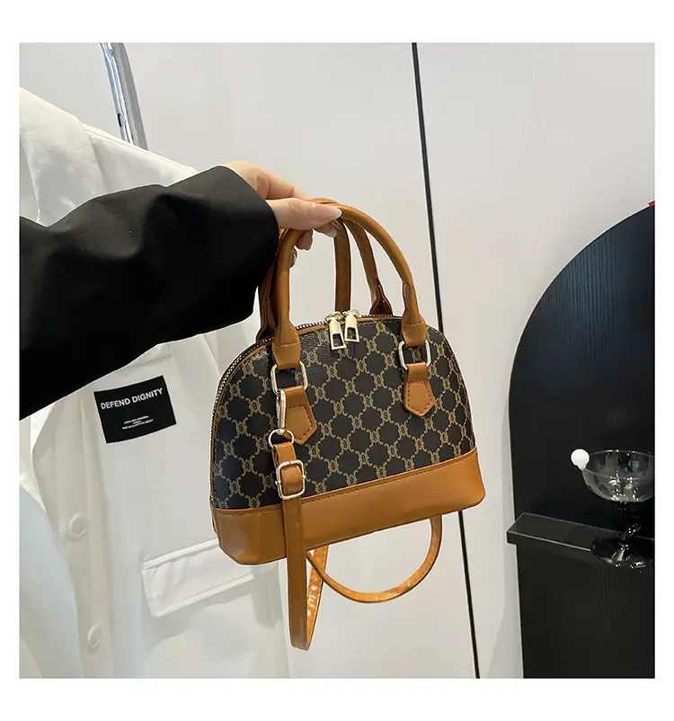 Retro Textured Shoulder Bag Brown Brown Leather 2025 — feature 26