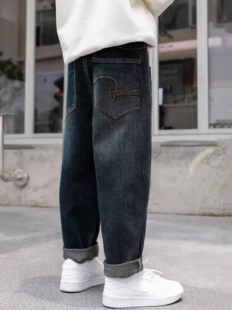 Boys Jeans 2025 Jogger Pants Fleece Lined Thickened - Image 4