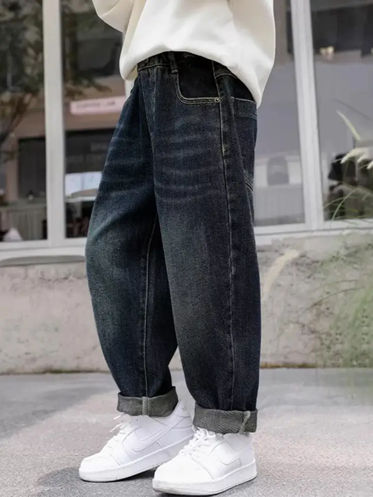 Boys Jeans 2025 Jogger Pants Fleece Lined Thickened - Image 5