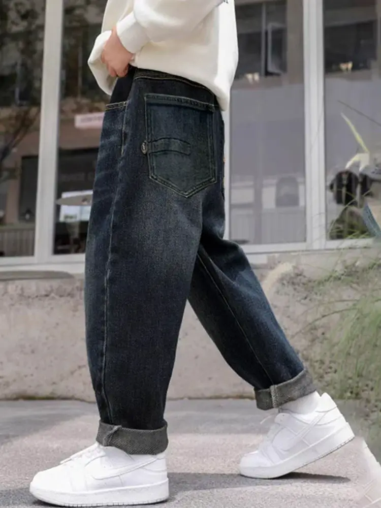 Boys Jeans 2025 Jogger Pants Fleece Lined Thickened - Image 6