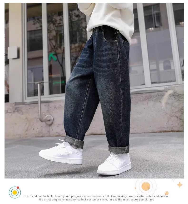 Boys Jeans 2025 Jogger Pants Fleece Lined Thickened โ feature 2