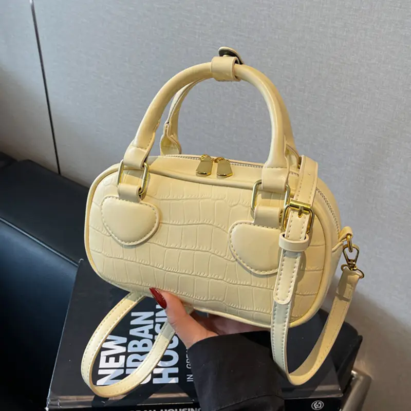 White Croc Texture Crossbody Bag for Women - Image 6
