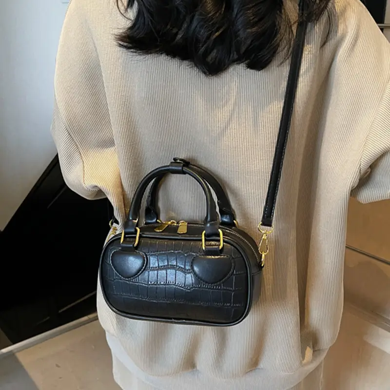 White Croc Texture Crossbody Bag for Women - Image 7