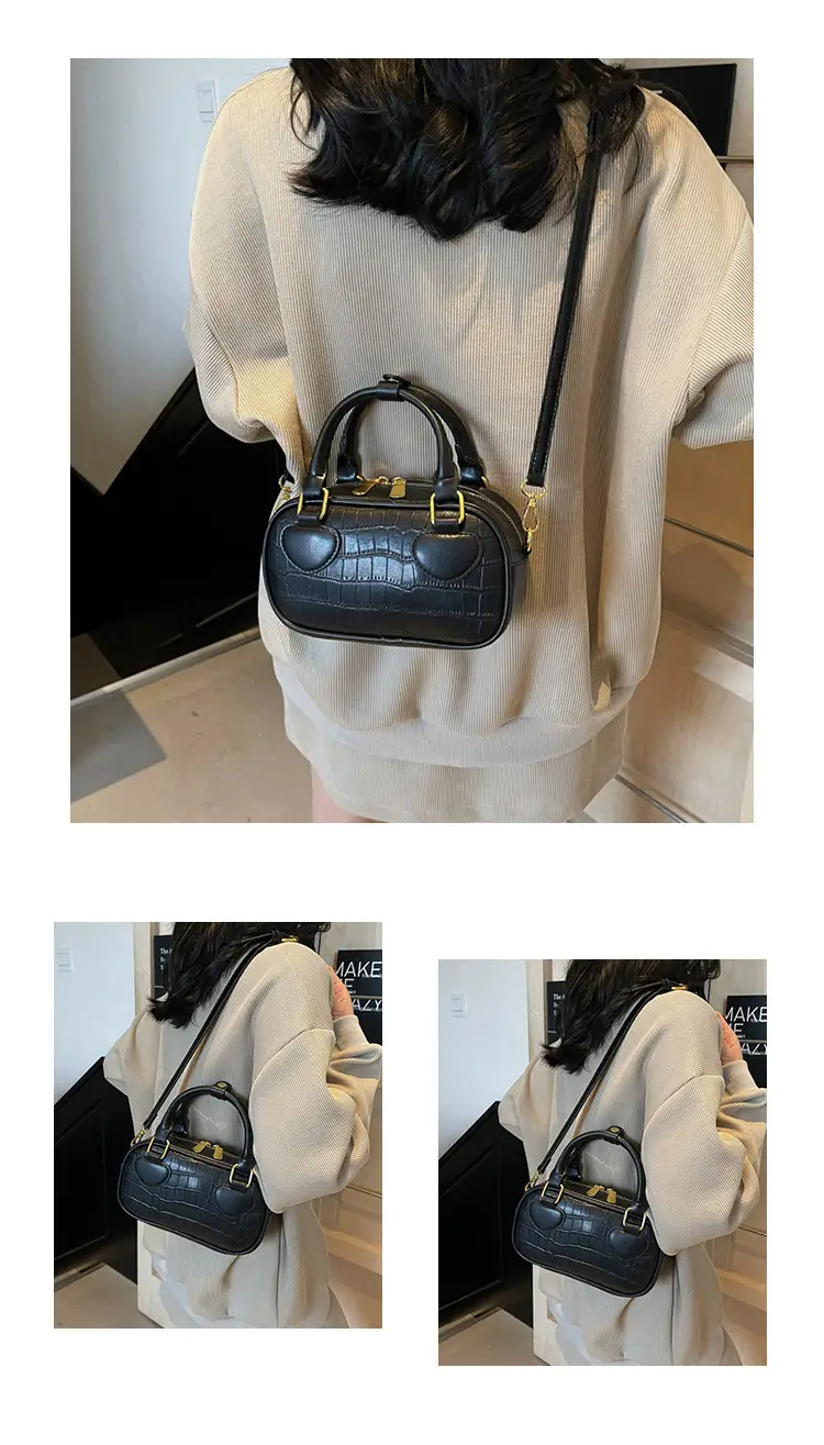 White Croc Texture Crossbody Bag for Women — feature 11