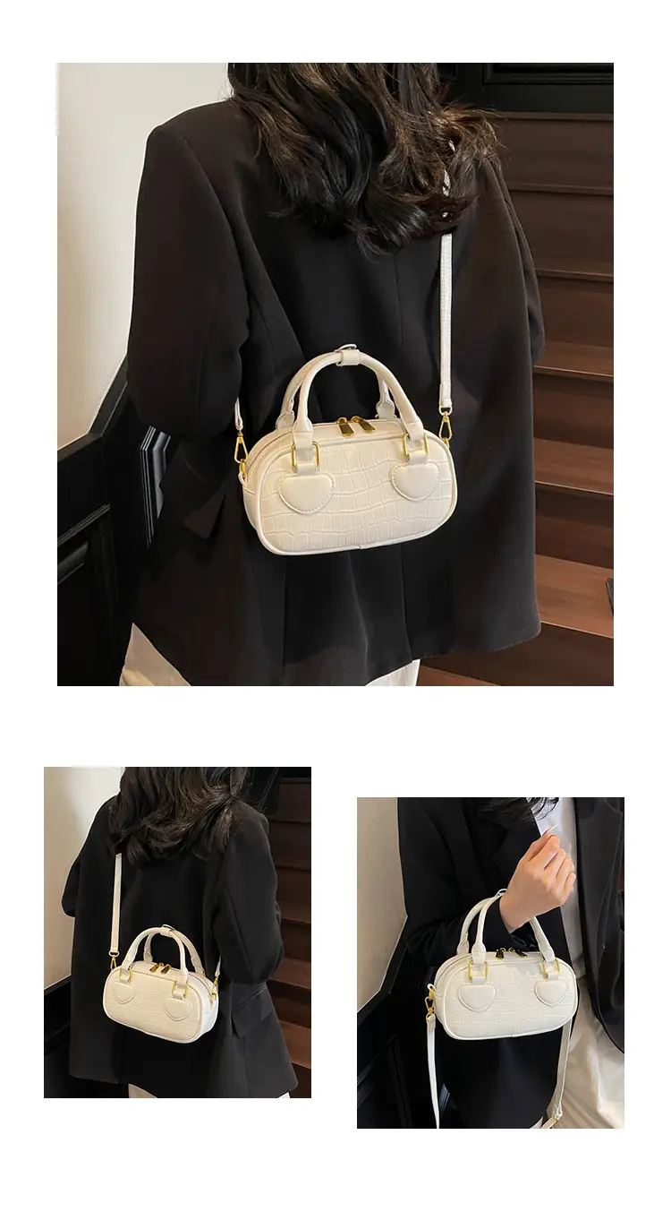 White Croc Texture Crossbody Bag for Women — feature 13