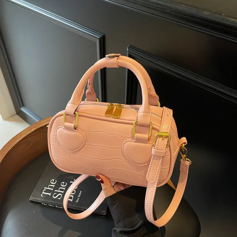 White Croc Texture Crossbody Bag for Women - Image 3