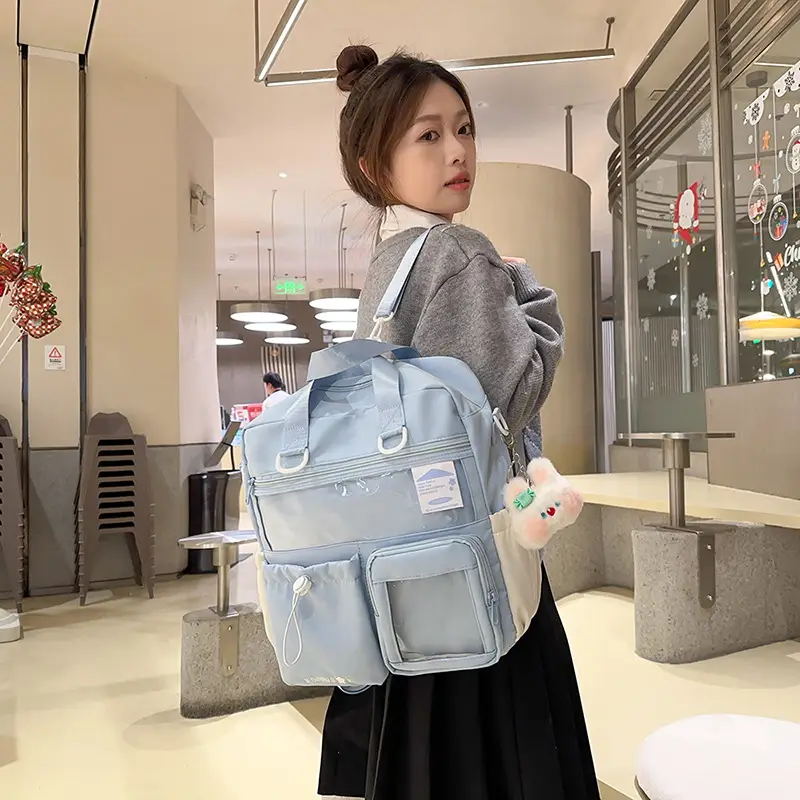 Women's Japanese-style Crossbody Bag with 3 Pockets - Image 9