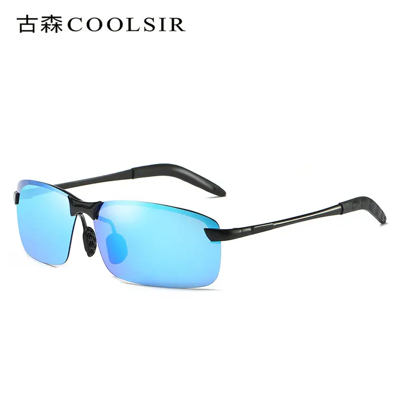 Men Color Changing Polarized Sunglasses Black Blue - Image 26