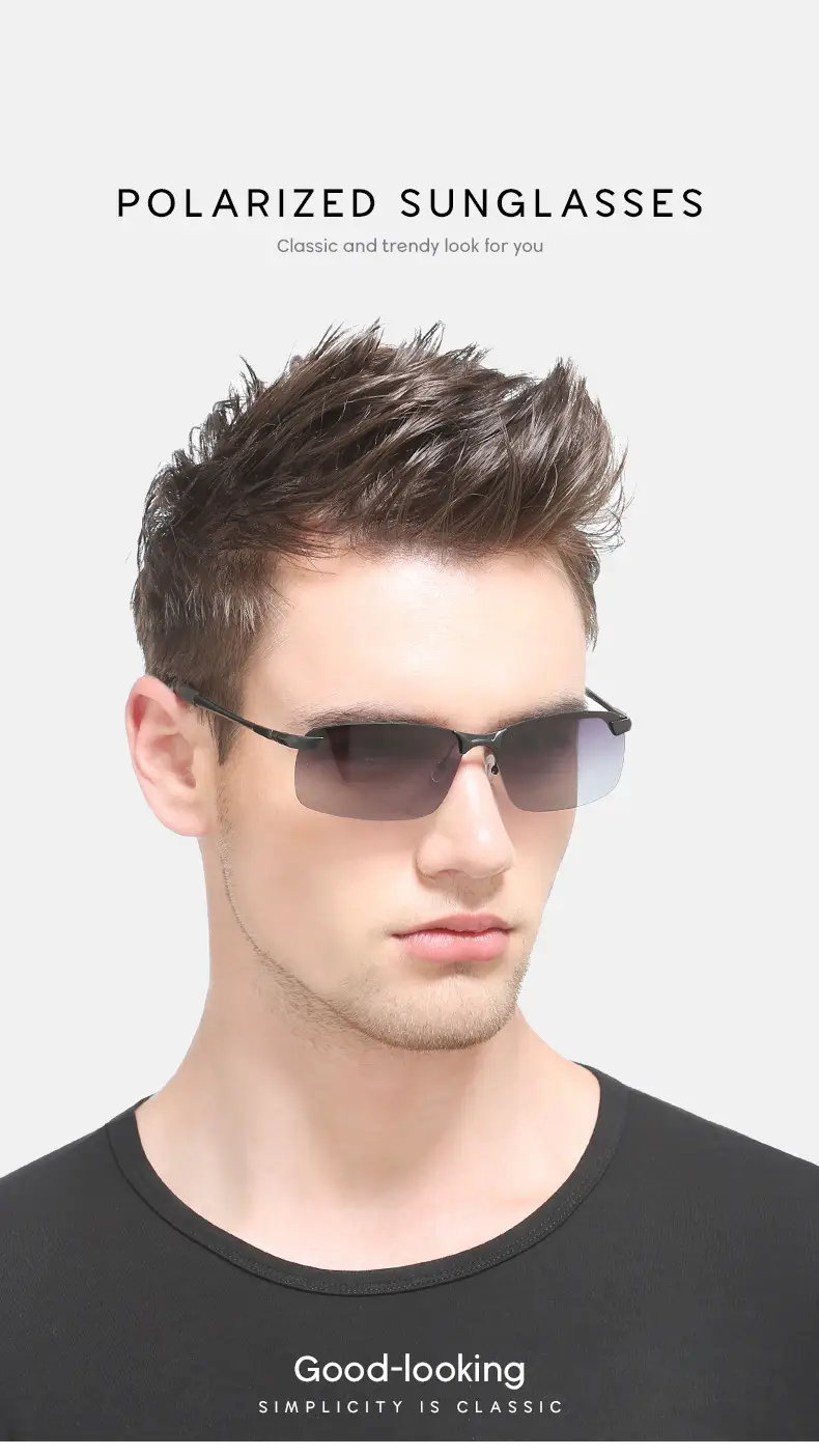 Men Color Changing Polarized Sunglasses Black Blue — feature 10
