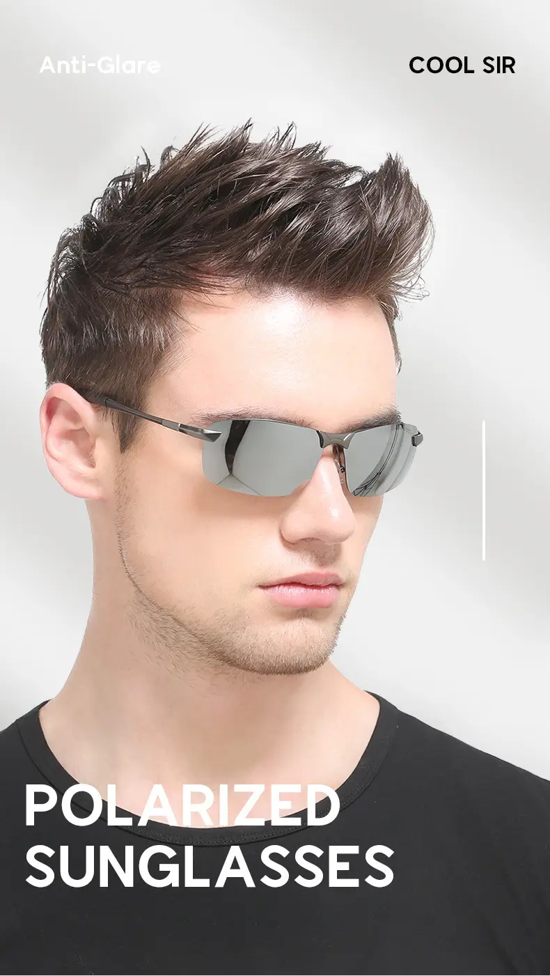 Men Color Changing Polarized Sunglasses Black Blue — feature 2