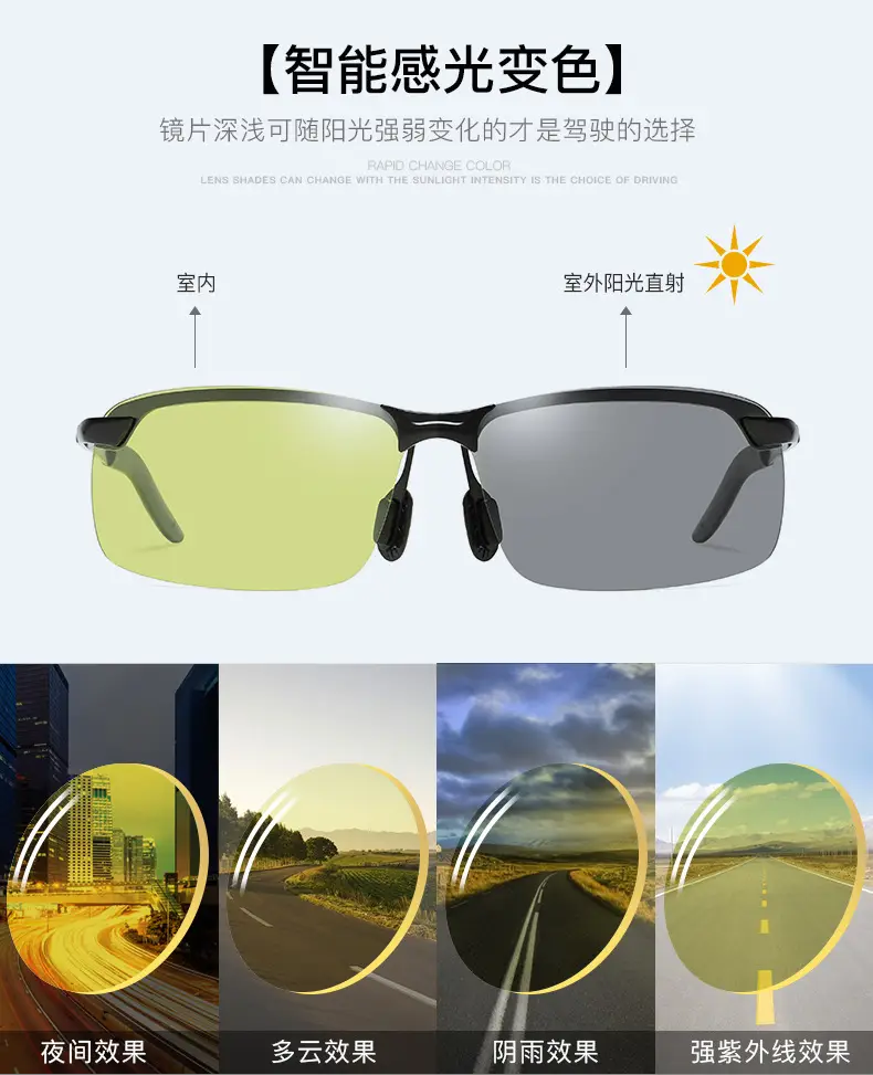 Men Color Changing Polarized Sunglasses Black Blue — feature 23
