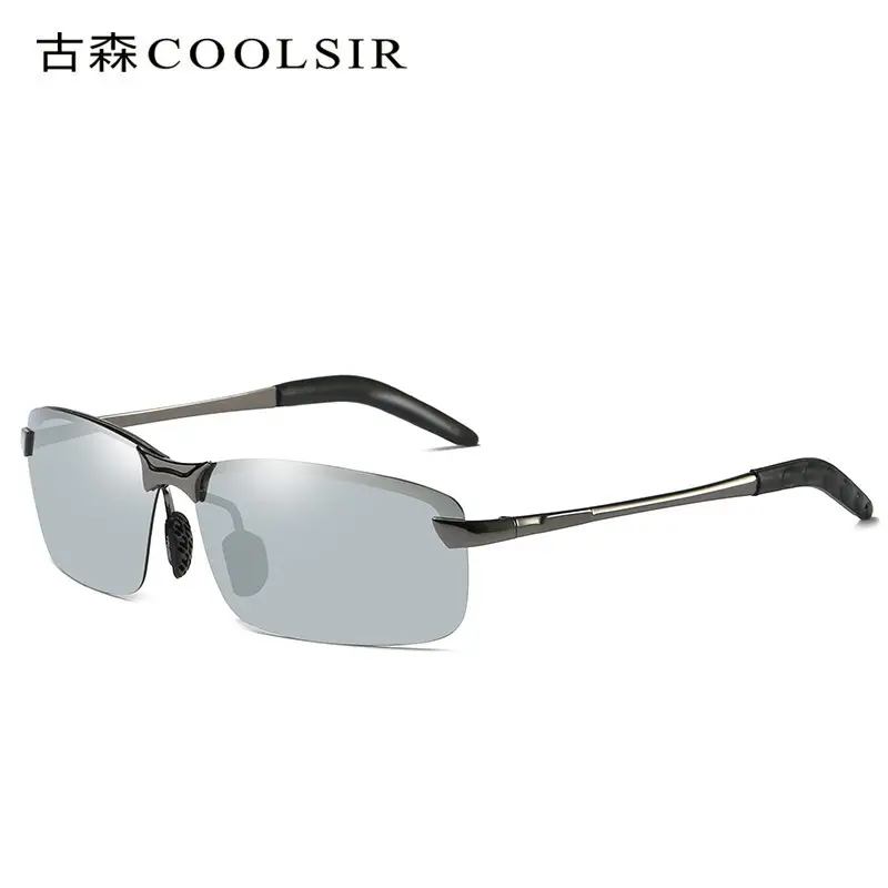Men Color Changing Polarized Sunglasses Black Blue - Image 10
