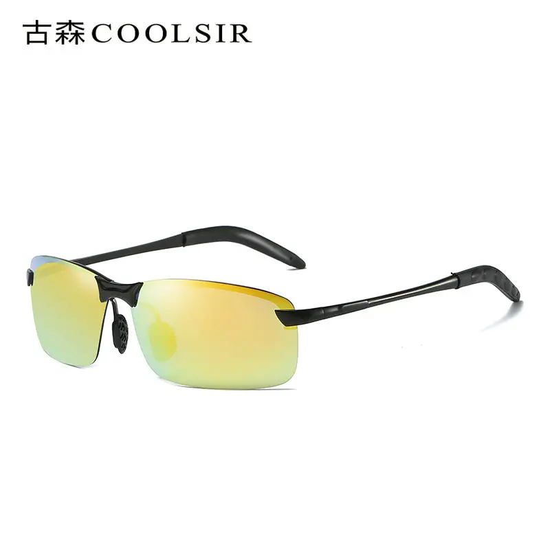 Men Color Changing Polarized Sunglasses Black Blue - Image 11