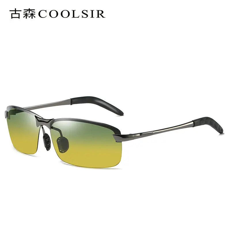 Men Color Changing Polarized Sunglasses Black Blue - Image 16
