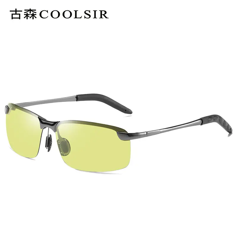 Men Color Changing Polarized Sunglasses Black Blue - Image 18