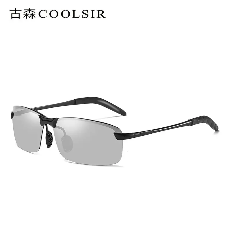 Men Color Changing Polarized Sunglasses Black Blue - Image 5