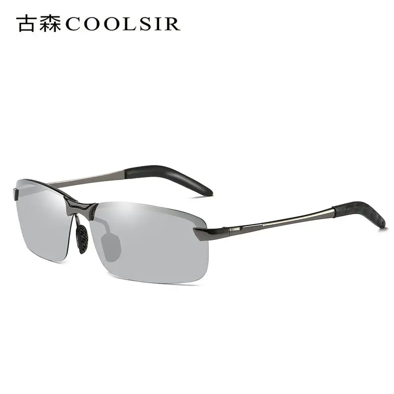 Men Color Changing Polarized Sunglasses Black Blue - Image 6