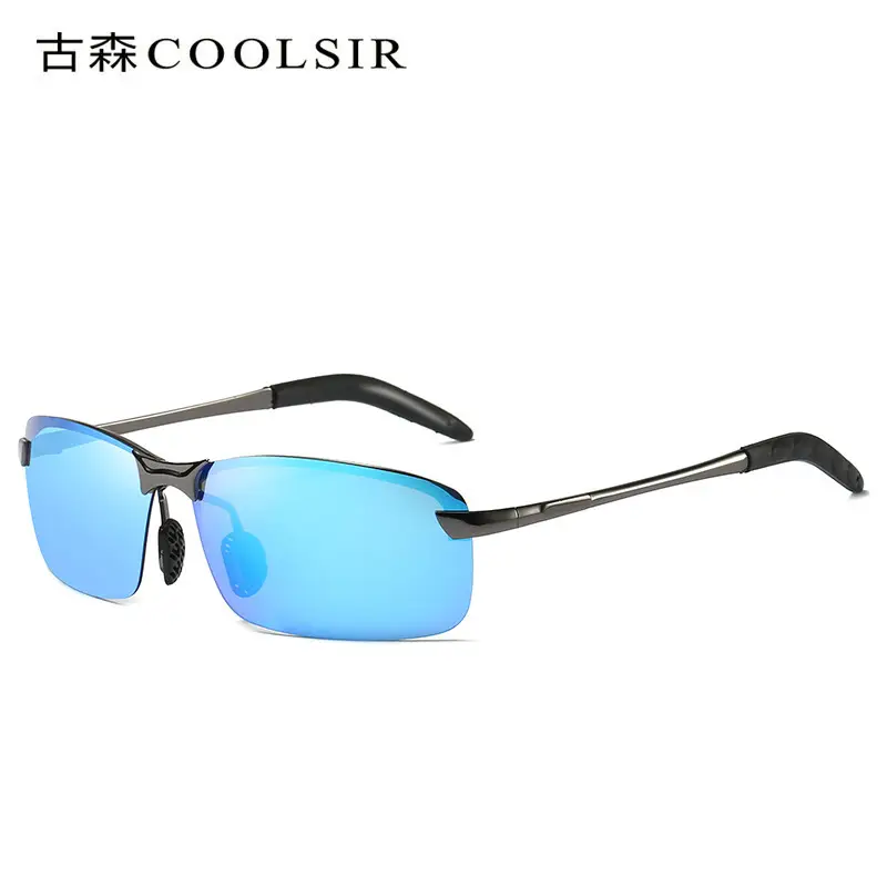 Men Color Changing Polarized Sunglasses Black Blue - Image 8