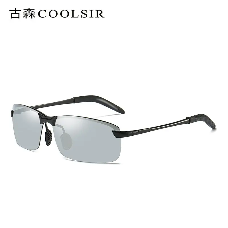 Men Color Changing Polarized Sunglasses Black Blue - Image 9