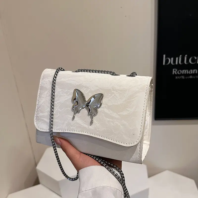 White Butterfly Bow Chain Shoulder Bag for Women - Image 6