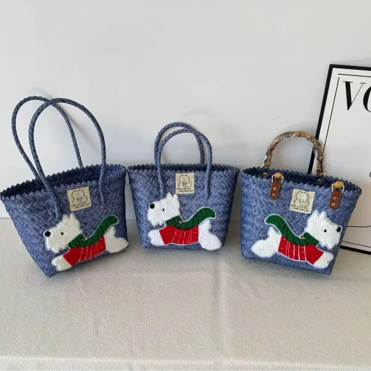 Vintage Woven Vegetable Basket Rattan Handbag Commuter Tote Bag