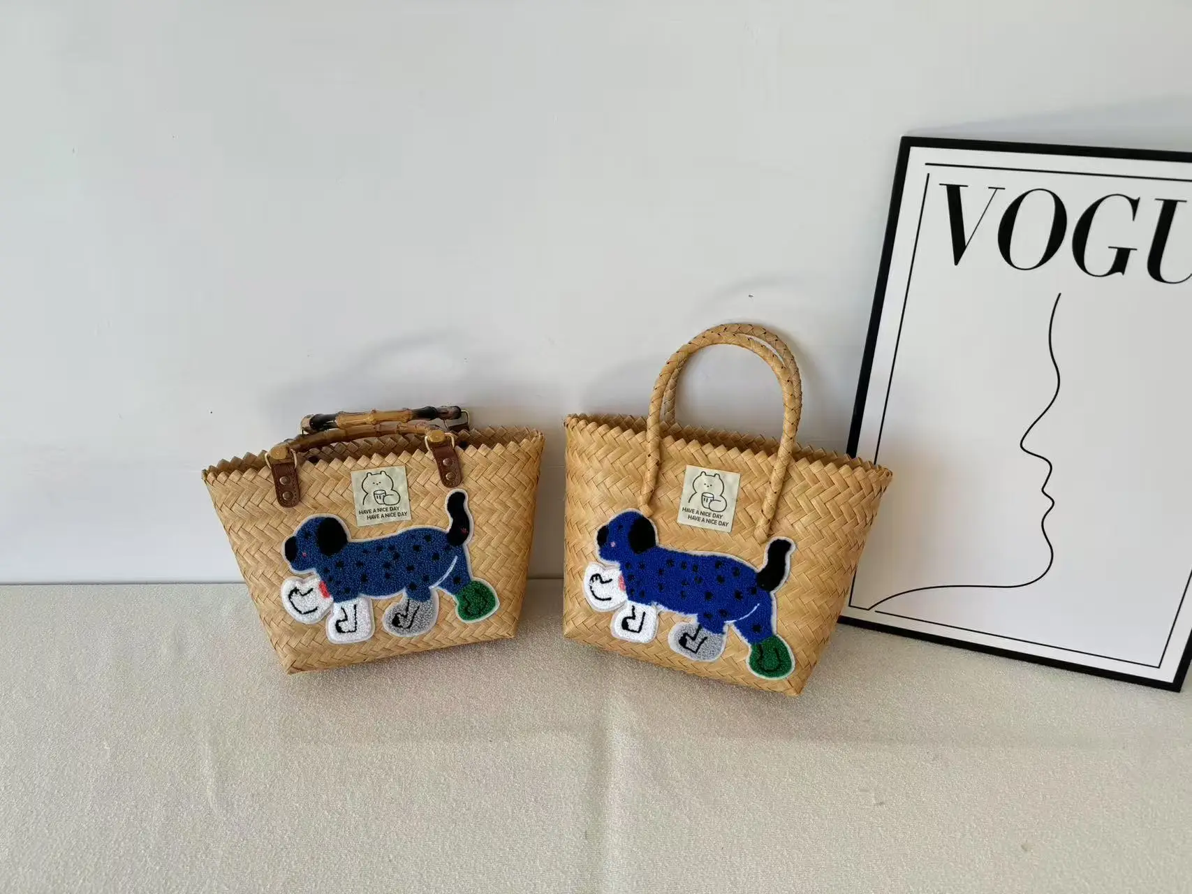 Vintage Woven Vegetable Basket Rattan Handbag Commuter Tote Bag — feature 10