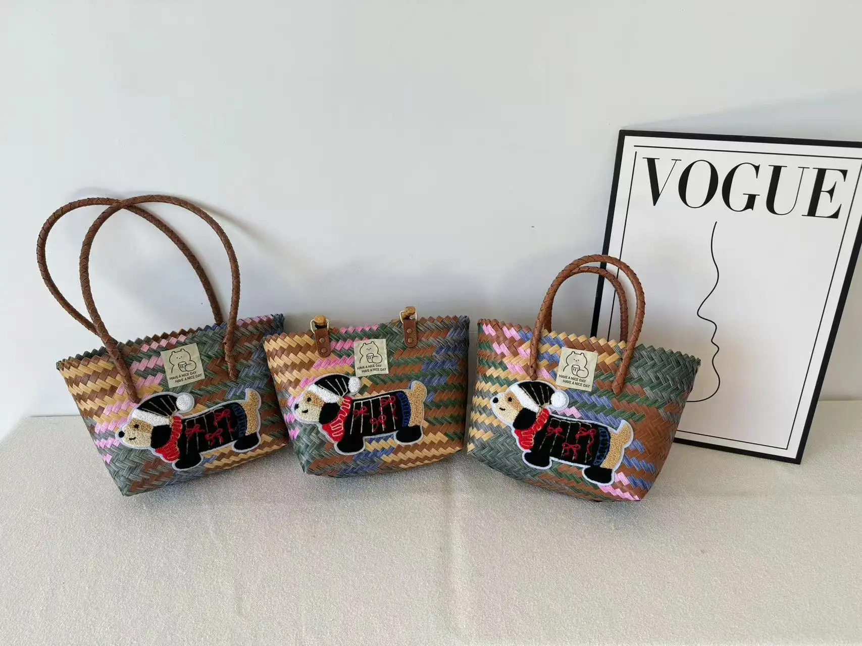 Vintage Woven Vegetable Basket Rattan Handbag Commuter Tote Bag — feature 4