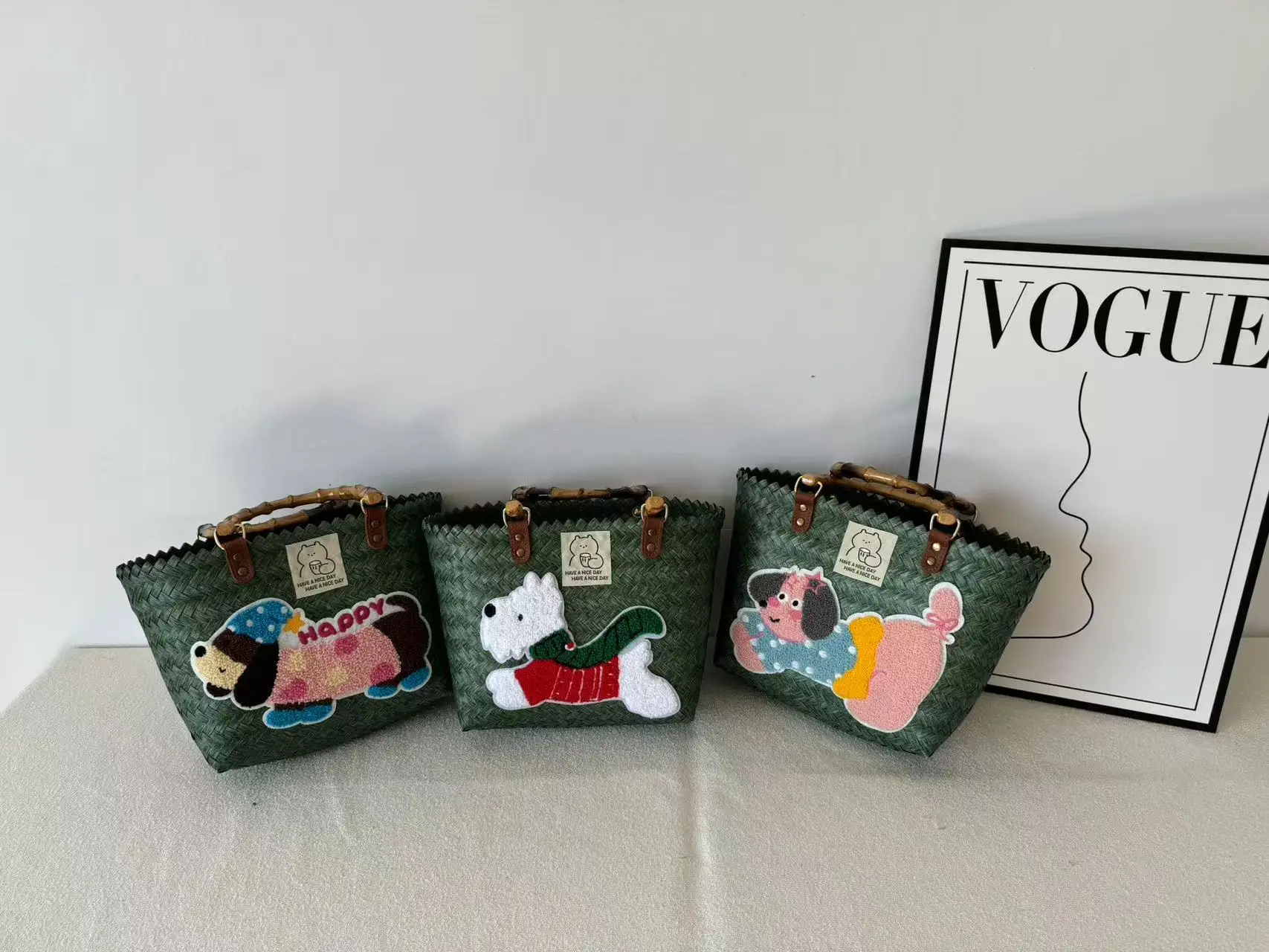 Vintage Woven Vegetable Basket Rattan Handbag Commuter Tote Bag — feature 9