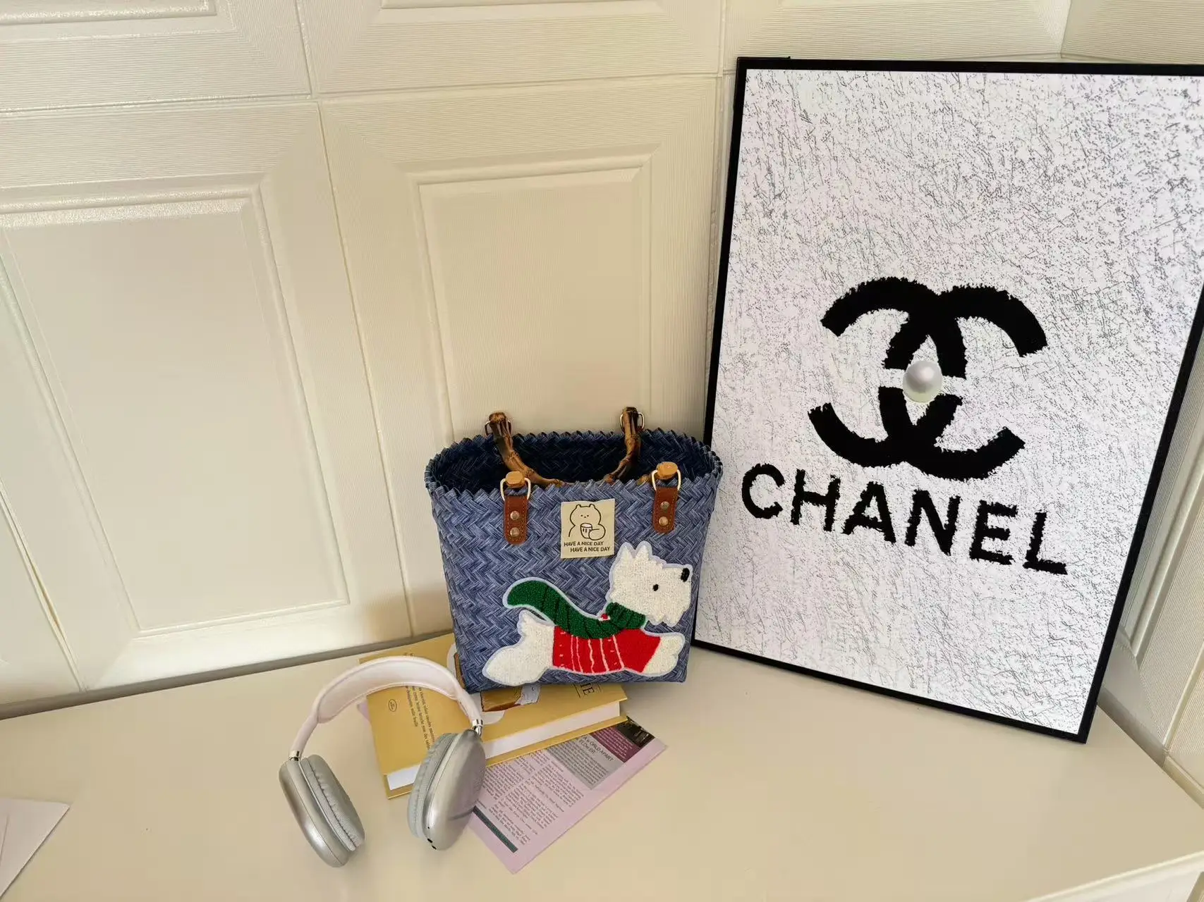 Vintage Woven Vegetable Basket Rattan Handbag Commuter Tote Bag