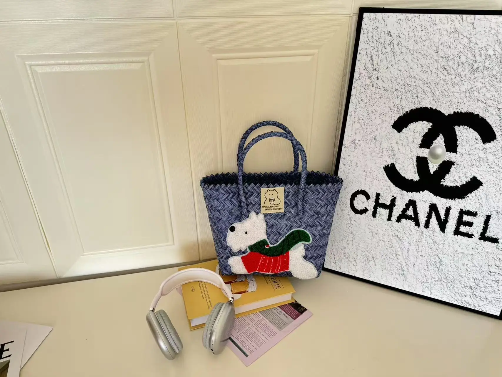 Vintage Woven Vegetable Basket Rattan Handbag Commuter Tote Bag