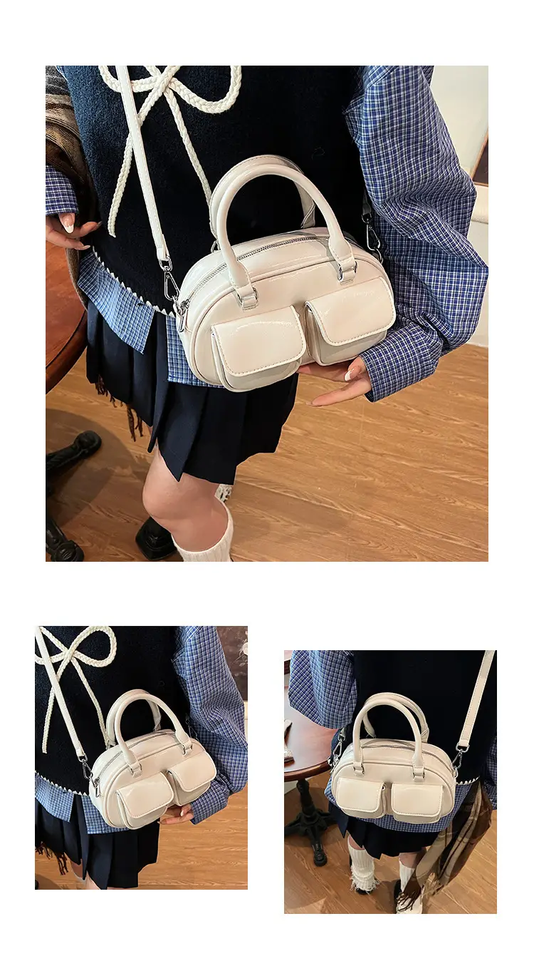 2025 Women's Beige PU Shoulder Bag with Two Pockets — feature 18