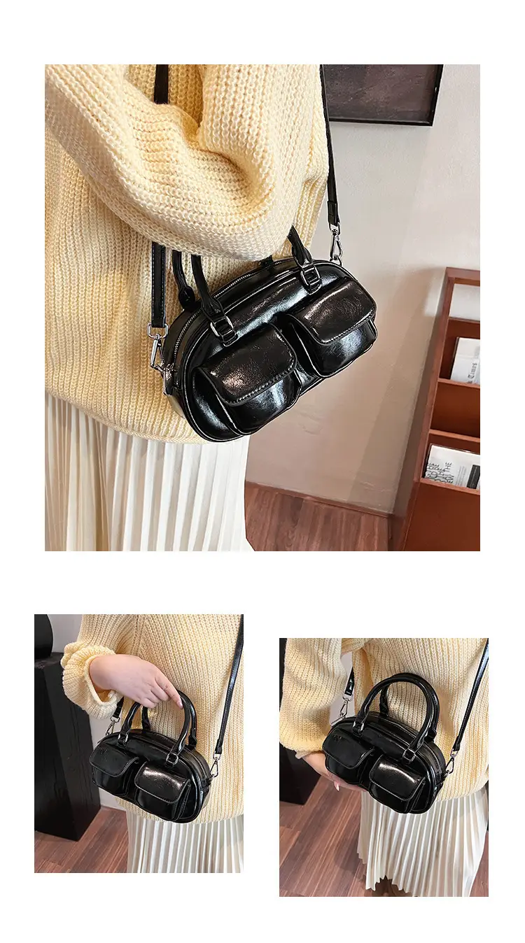 2025 Women's Beige PU Shoulder Bag with Two Pockets — feature 19