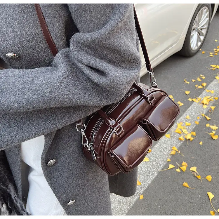2025 Women's Beige PU Shoulder Bag with Two Pockets — feature 20