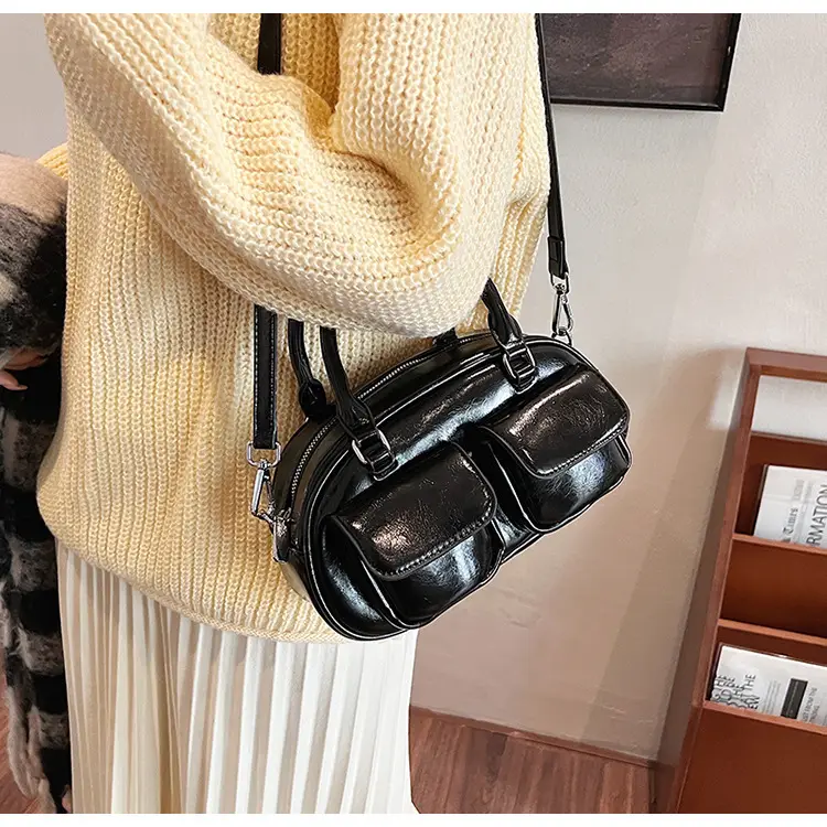 2025 Women's Beige PU Shoulder Bag with Two Pockets — feature 25