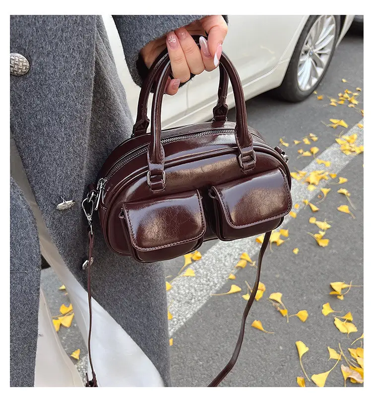 2025 Women's Beige PU Shoulder Bag with Two Pockets — feature 6