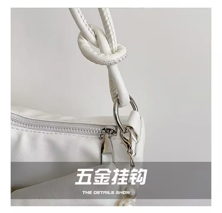 Women's White Pearl Chain Bow Crossbody Bag — feature 5