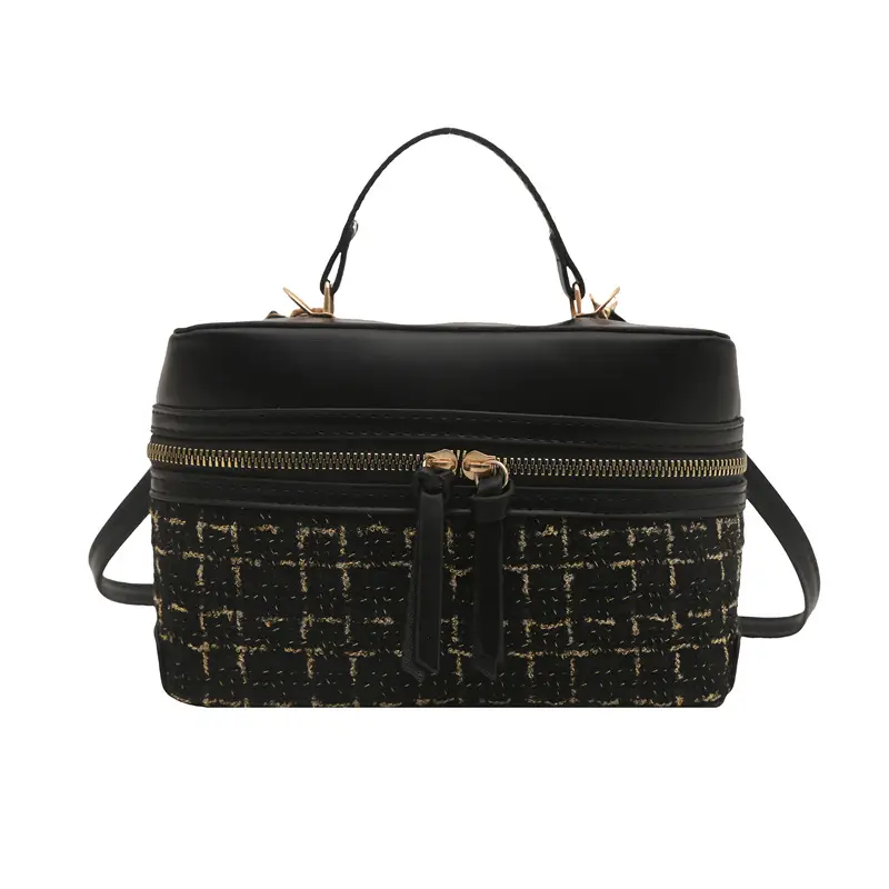 Red Plaid Woolen Crossbody Bag for Women 2025 - Image 8