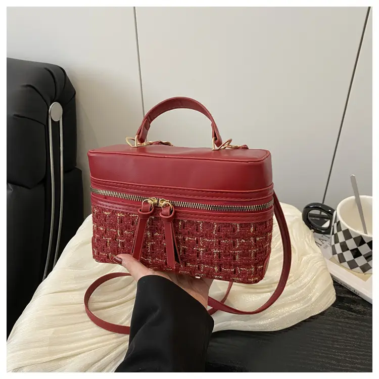 Red Plaid Woolen Crossbody Bag for Women 2025 — feature 23