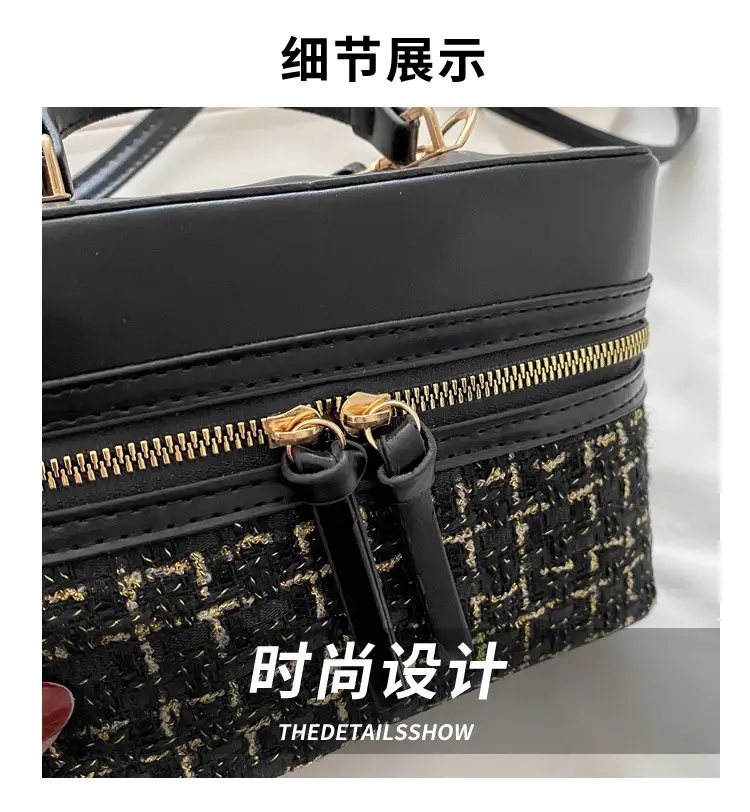 Red Plaid Woolen Crossbody Bag for Women 2025 — feature 3