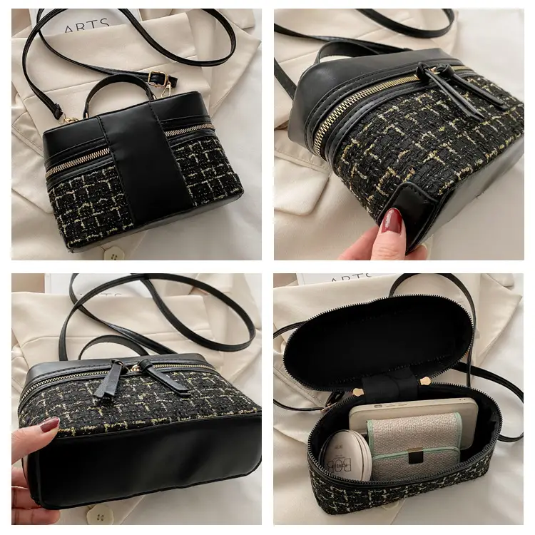 Red Plaid Woolen Crossbody Bag for Women 2025 — feature 8