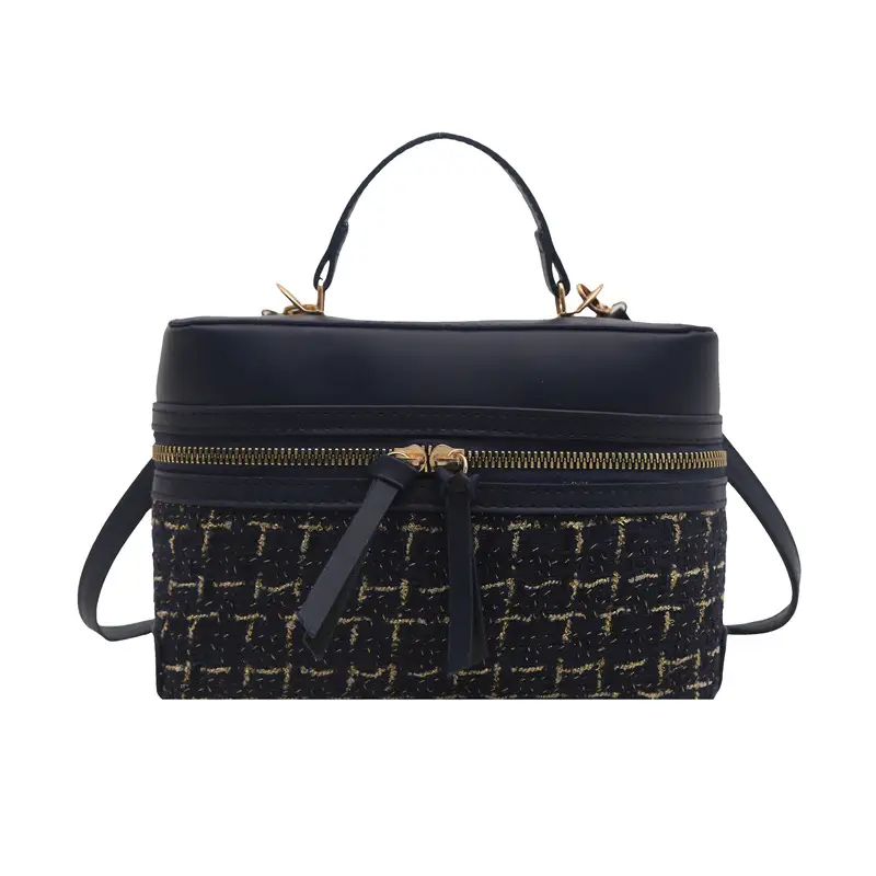 Red Plaid Woolen Crossbody Bag for Women 2025 - Image 2