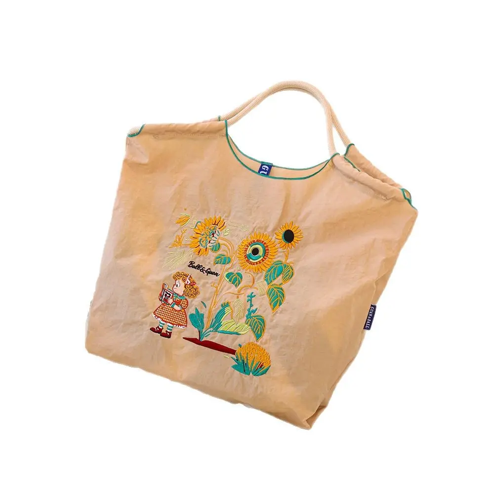 New Ins Style Embroidered Green Shopping Bag