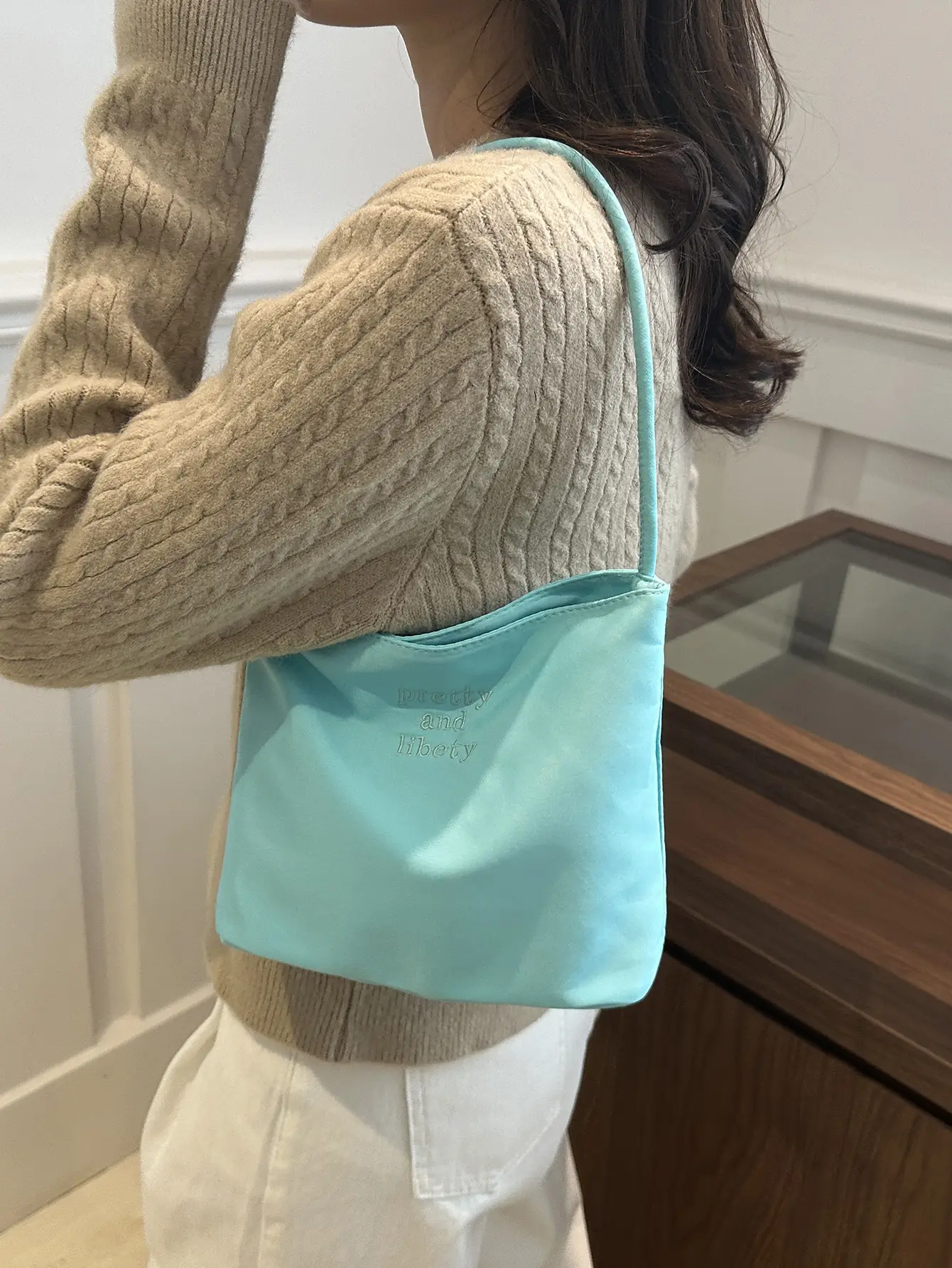 Women Pink Nylon Shoulder Bag 2025 New — feature 3