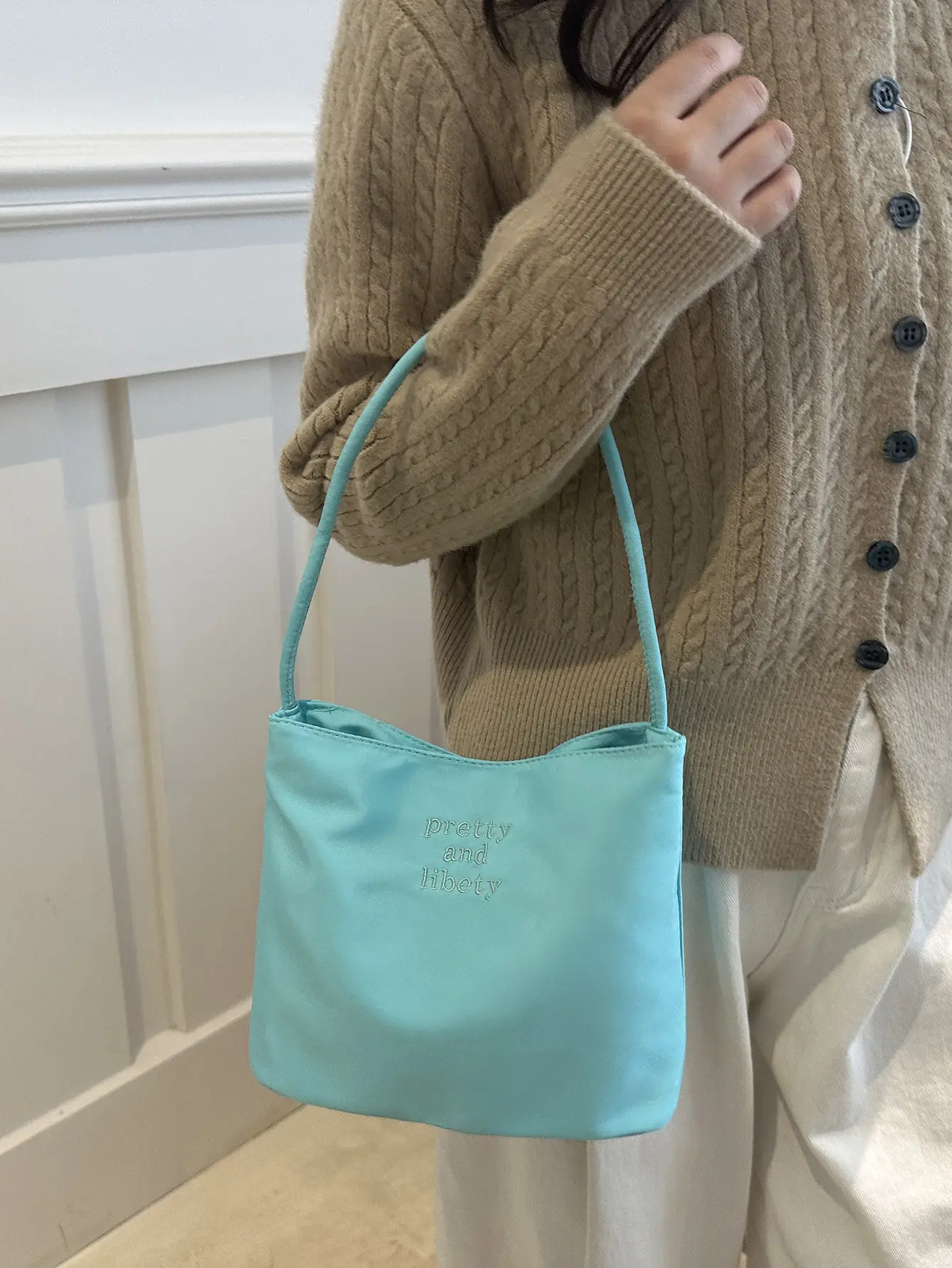 Women Pink Nylon Shoulder Bag 2025 New — feature 43