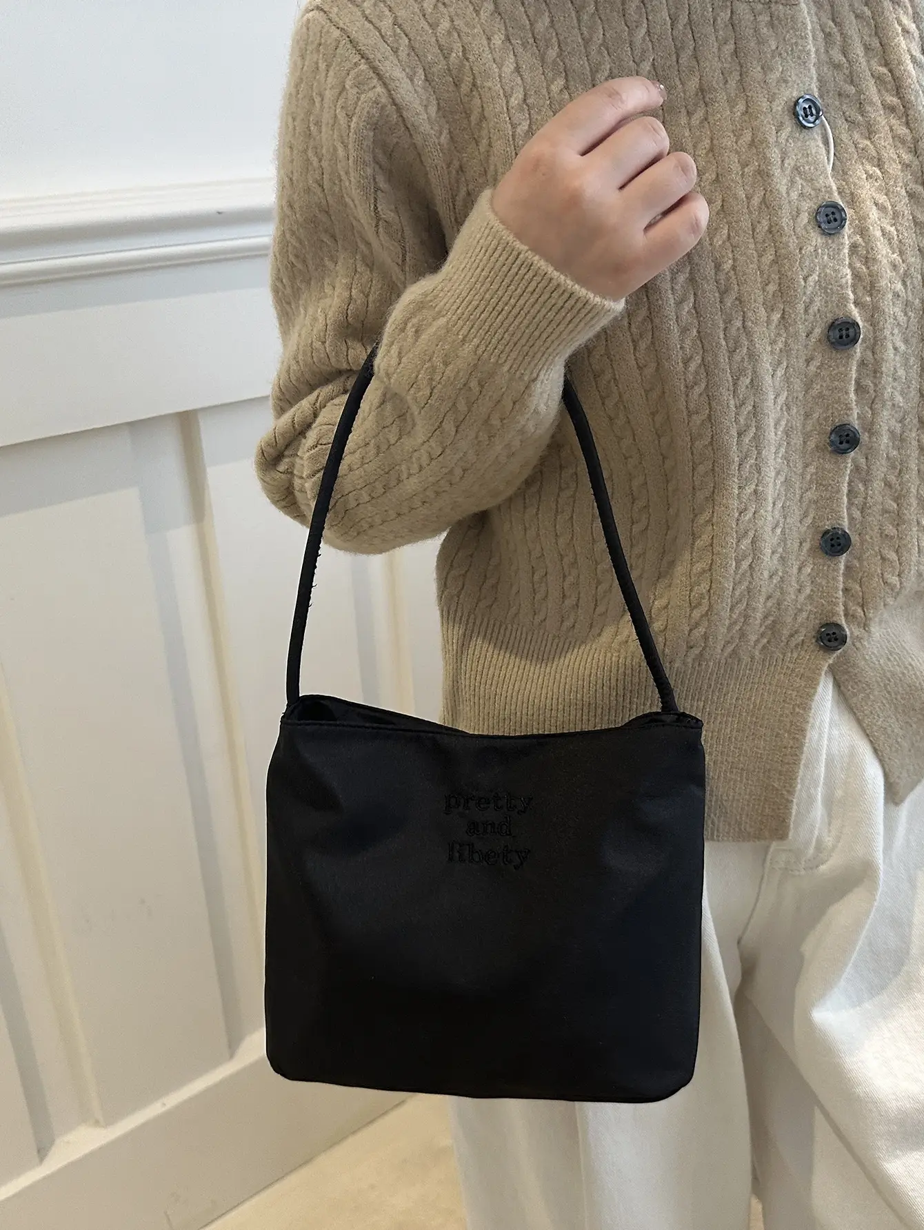 Women Pink Nylon Shoulder Bag 2025 New — feature 44