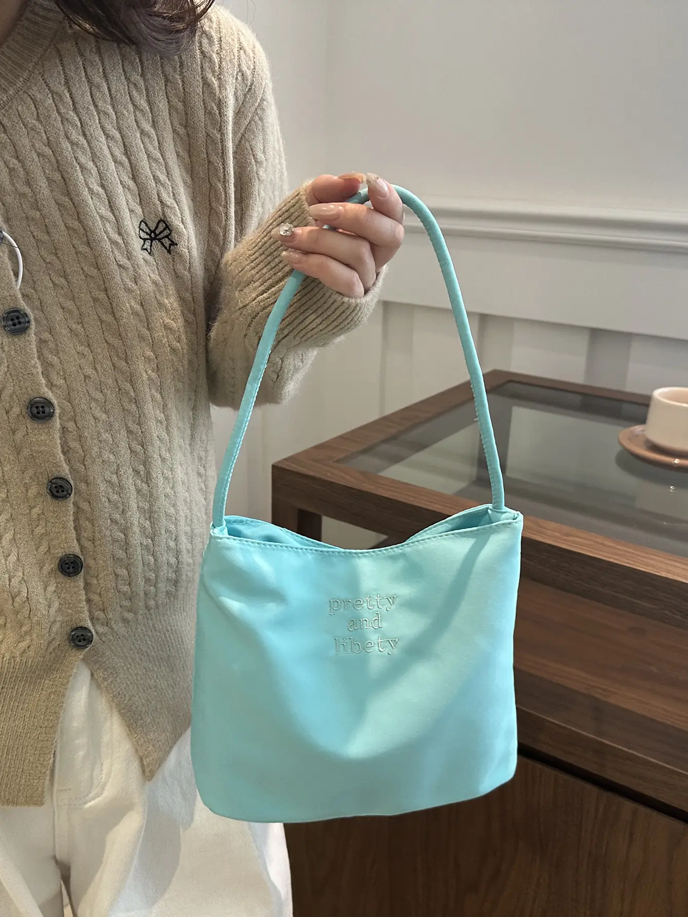 Women Pink Nylon Shoulder Bag 2025 New — feature 45